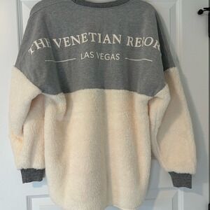 Spirit - Venetian Las Vegas Resort -Two-Tone Gray and Cream Sweater- Oversized